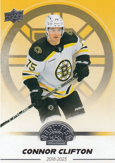 řadová karta CONNOR CLIFTON 23-24 UD Boston Bruins Centennial číslo 26